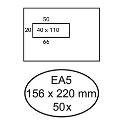 Enveloppe Hermes EA5 156x220mm fenêtre à gauche 4x11 AC 50 pièces