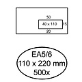 Hermes Envelop Hermes EA5/6 110x220mm venster 4x11rechts zelfkl 500