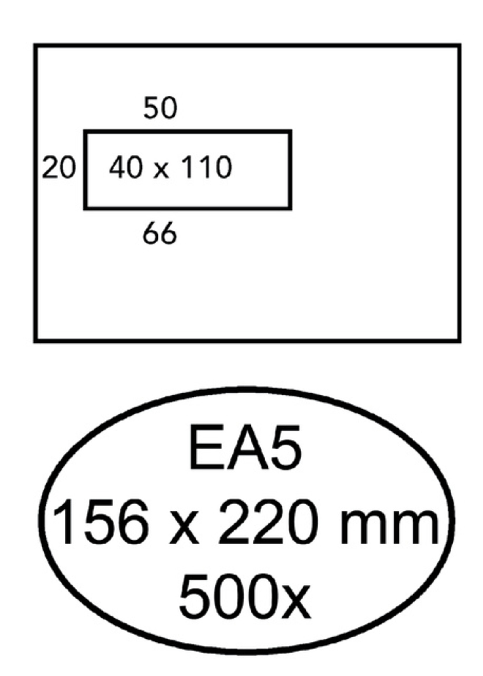 Hermes Enveloppe Hermes EA5 156x220mm fenêtre à gauche 4x11 AC 500p