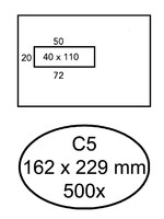 Hermes Enveloppe Hermes C5 162x229mm fenêtre à gauche 4x11 AC 500p