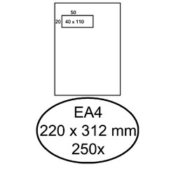 Enveloppe Hermes EA4 220x312mm fenêtre gauche 4x11 AC 250pcs