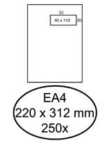 Hermes Envelop Hermes akte EA4 220x312mm venster 4x11 rechts zelfkl 250st