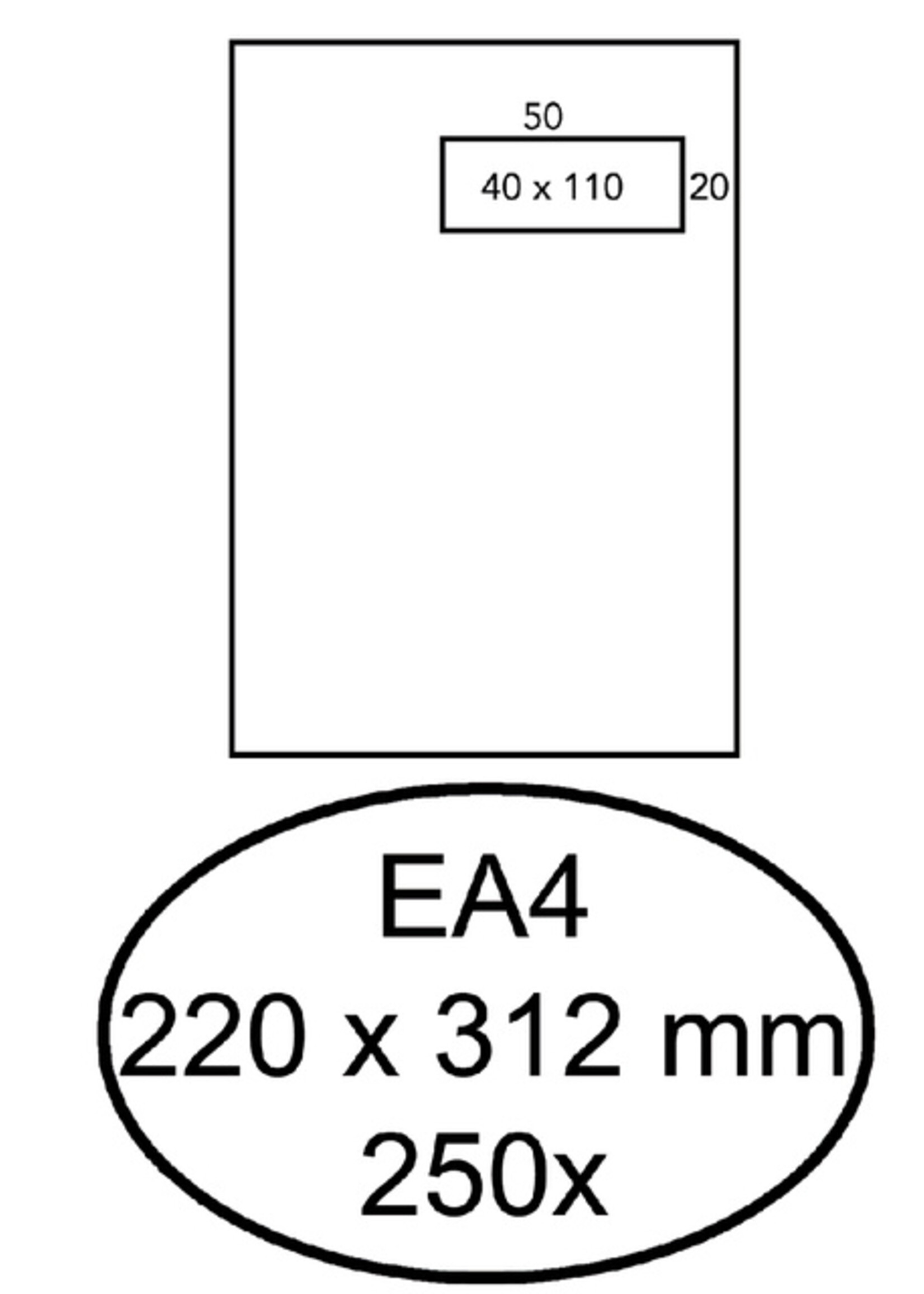 Hermes Envelop Hermes akte EA4 220x312mm venster 4x11 rechts zelfkl 250st