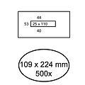 Quantore Envelop Quantore 109x224mm midden venster 25x110mm 500st