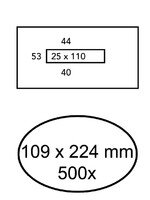 Quantore Enveloppe Quantore 109x224mm fenêtre centrale 25x110mm 500 pièces