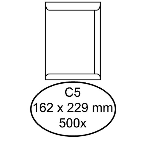 Quantore Envelop Quantore akte C5 162x229mm wit 500stuks