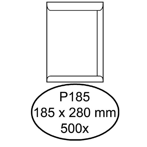 Quantore Envelop Quantore akte P185 185x280mm wit 500stuks