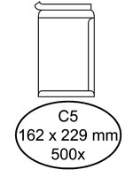 Quantore Enveloppe Quantore C5 162x229mm autocollant blanc 500pcs