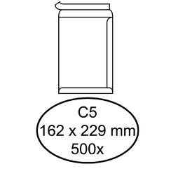 Envelop Quantore akte C5 162x229mm zelfklevend wit 500stuks