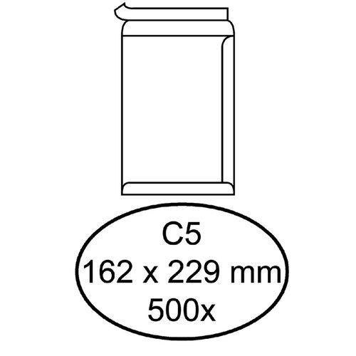 Quantore Envelop Quantore akte C5 162x229mm zelfklevend wit 500stuks