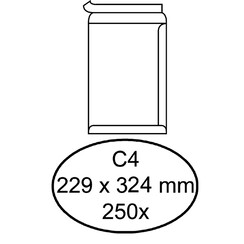 Enveloppe Quantore C4 229x324mm autocollant blanc 250 pièces