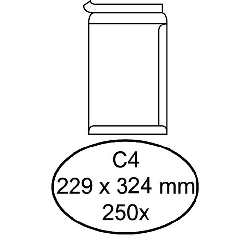 Quantore Enveloppe Quantore C4 229x324mm autocollant blanc 250 pièces