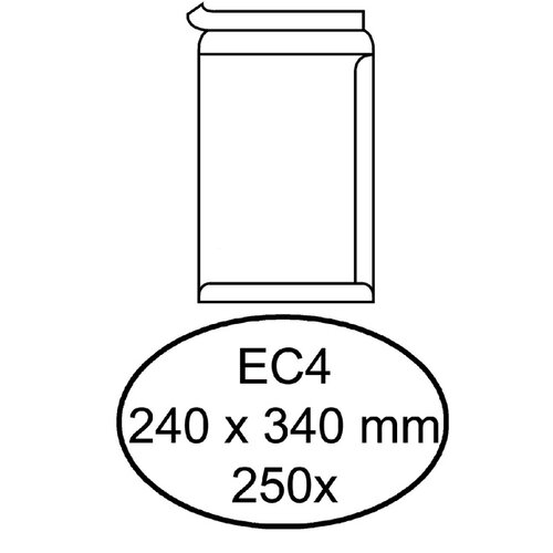 Quantore Enveloppe Quantore EC4 240x340mm autocollant blanc 250 pièces