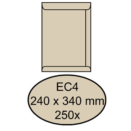Quantore Envelop Quantore akte EC4 240x340mm cremekraft 250stuks