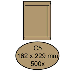 Enveloppe Quantore C5 162x229mm kraft brun 90g/m² 500 pièces