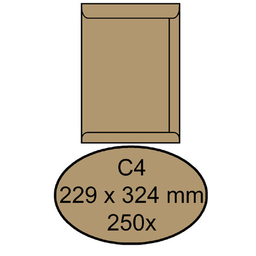 Quantore Envelop Quantore akte C4 229x324mm bruinkraft 250stuks