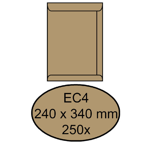 Quantore Envelop Quantore akte EC4 240x340mm bruinkraft 250stuks