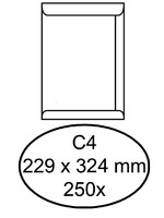 Hermes Envelop Hermes akte C4 229x324mm wit 250stuks