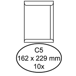 Enveloppe Hermes C5 162x229mm blanc 10 pièces