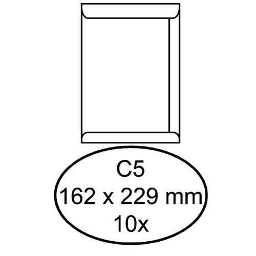 Hermes Envelop Hermes akte C5 162x229mm zelfklevend wit 10stuks