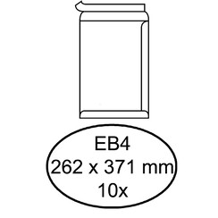 Enveloppe Hermes EB4 262x371mm autocollnt blanc 10pcs