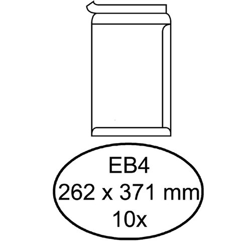 Hermes Envelop Hermes akte EB4 262x371mm zelfklevend wit 10stuks