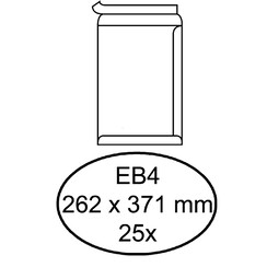 Envelop Hermes akte EB4 262x371mm zelfklevend wit 25stuks