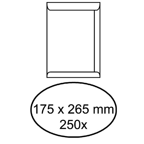 Office Envelop akte IEZZY 175x265mm zelfklevend 100gr wit 250stuks