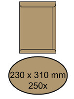 Office Enveloppe IEZZY 230x310mm autocollant 90g brun 250 pièces