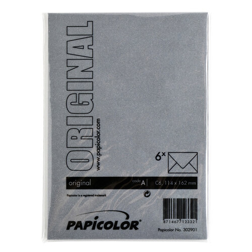 Papicolor Envelop Papicolor C6 114x162mm ravenzwart