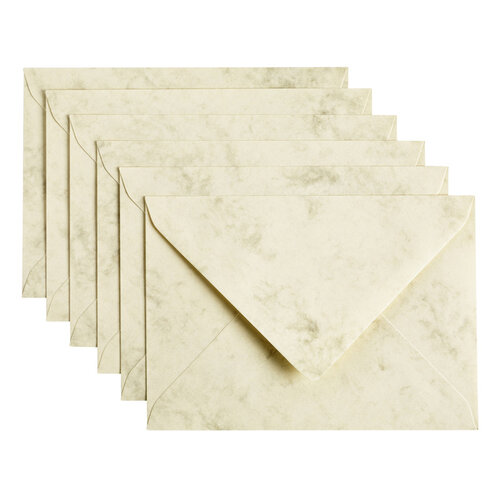 Papicolor Envelop Papicolor C6 114x162mm marble Ivoor