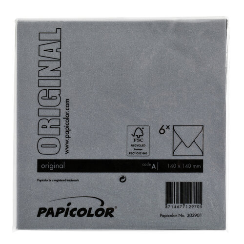 Papicolor Envelop Papicolor 140x140mm ravenzwart