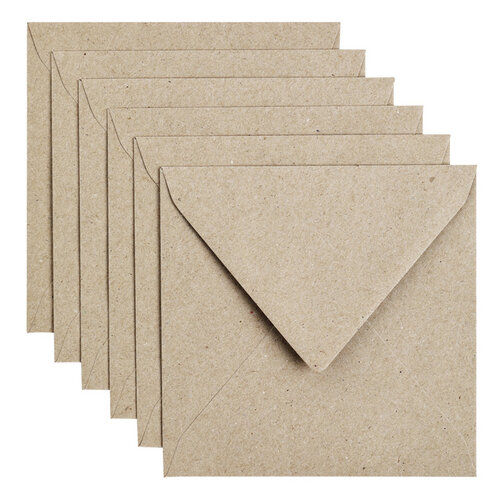 Papicolor Envelop Papicolor 140x140mm kraft grijs