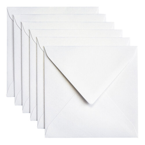 Papicolor Enveloppe Papicolor 140x140mm blanc perle métallisé