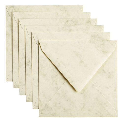 Papicolor Envelop Papicolor 140x140mm marble Ivoor