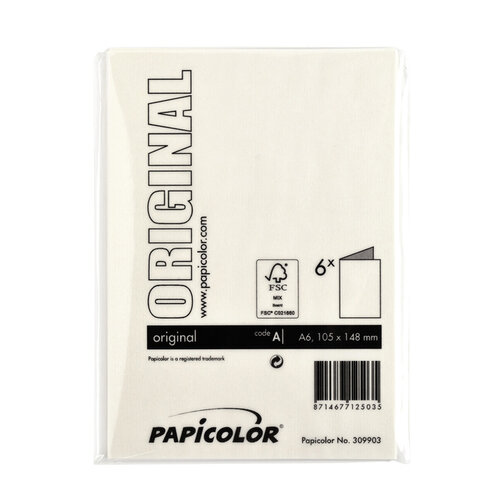Papicolor Carte de correspondance Papicolor double 105x148mm blanc