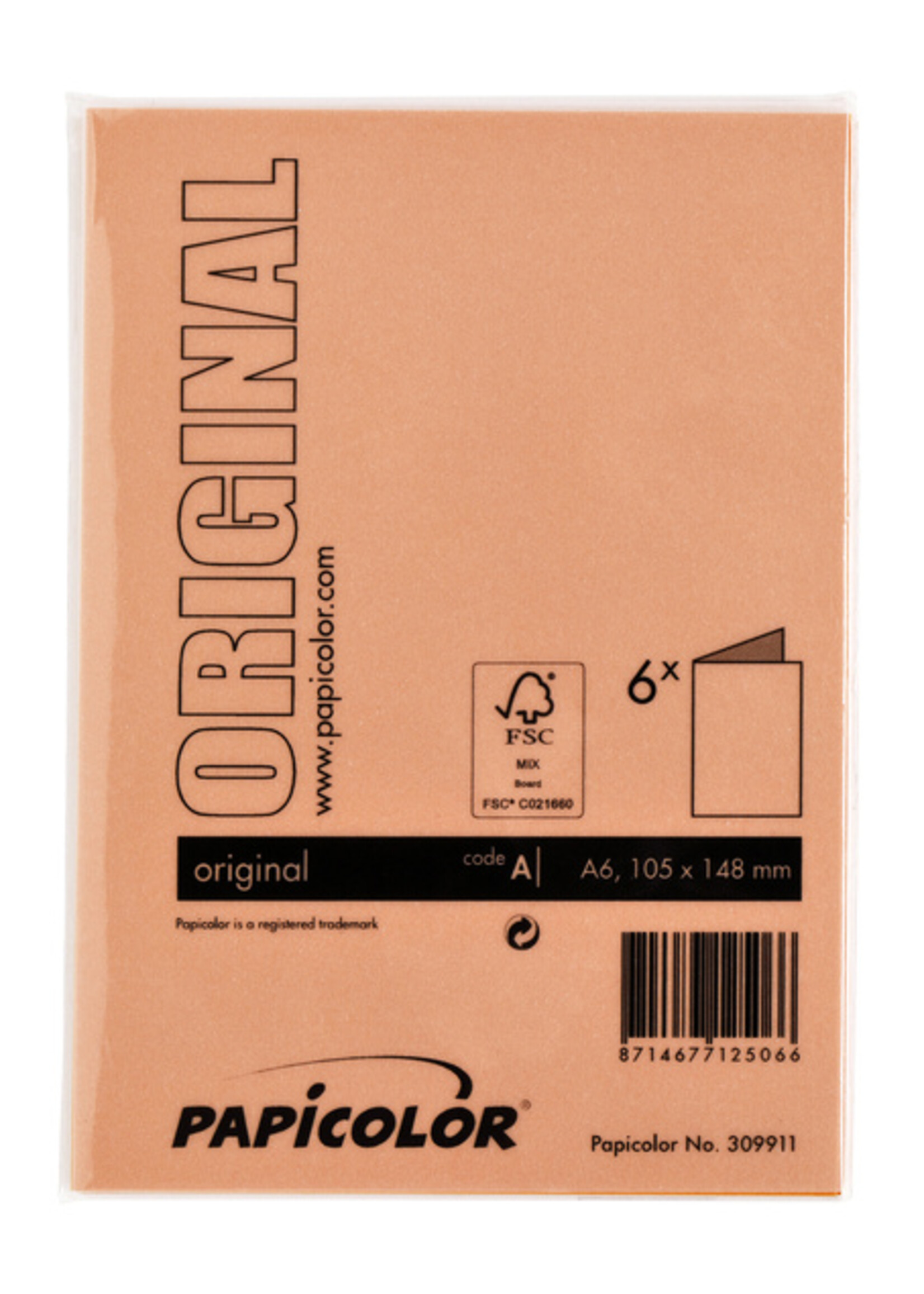Papicolor Correspondentiekaart Papicolor dubbel 105x148mm oranje