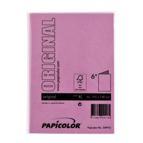 Papicolor Carte de correspondance Papicolor double 105x148mm rose vif