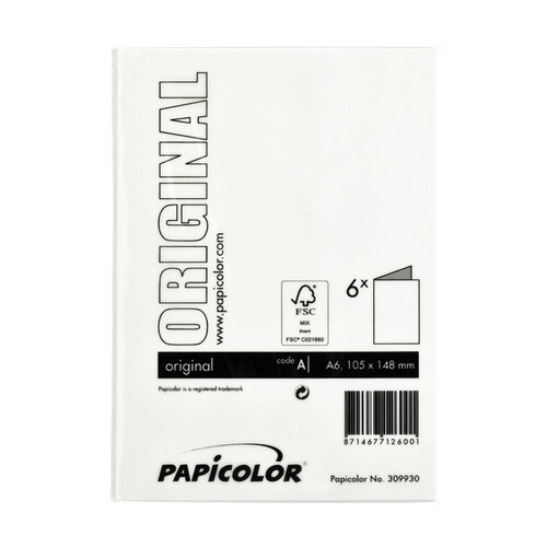 Papicolor Correspondentiekaart Papicolor dubbel 105x148mm hagelwit