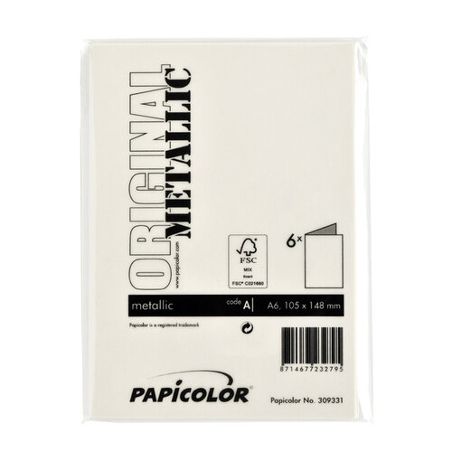 Papicolor Carte de correpondance Papicolor double 105x148mm ivoire