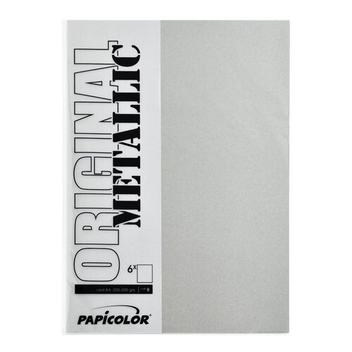 Papicolor Kopieerpapier Papicolor A4 120gr 6vel metallic zilver