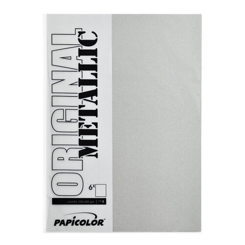 Papicolor Kopieerpapier Papicolor A4 200gr 3vel metallic zilver