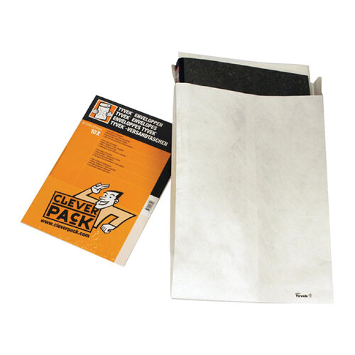Cleverpack Envelop CleverPack tyvek C4 229x324mm zelfklevend wit 10st
