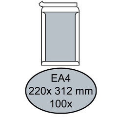 Envelop Quantore bordrug EA4 220x312mm zelfkl. wit 100stuks