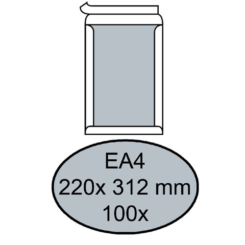 Quantore Envelop Quantore bordrug EA4 220x312mm zelfkl. wit 100stuks