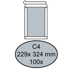 Enveloppe Quantore dos carton C4 229x324mm AC blanc 100 pièces