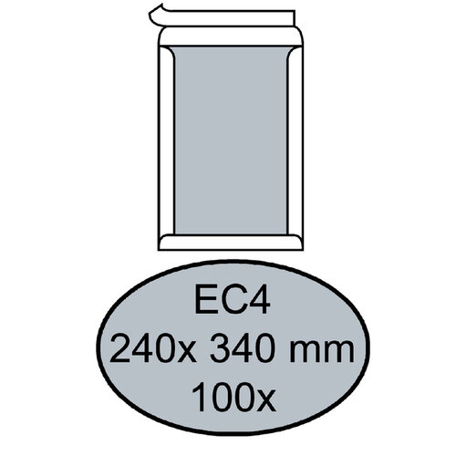 Quantore Enveloppe Quantore dos carton EC4 240x340mm AC blanc 100pcs