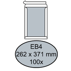 Enveloppe Quantore dos carton EB4 262x371mm AC blanc 100pcs