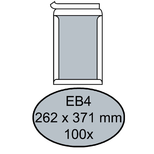 Quantore Envelop Quantore bordrug EB4 262x371mm zelfkl. wit 100stuks