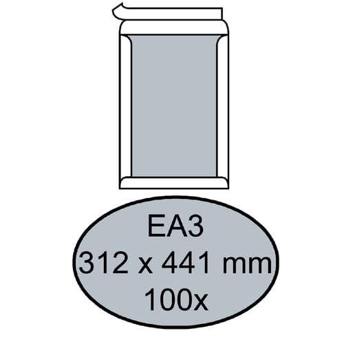 Quantore Envelop Quantore bordrug EA3 312x441mm zelfkl. wit 100stuks